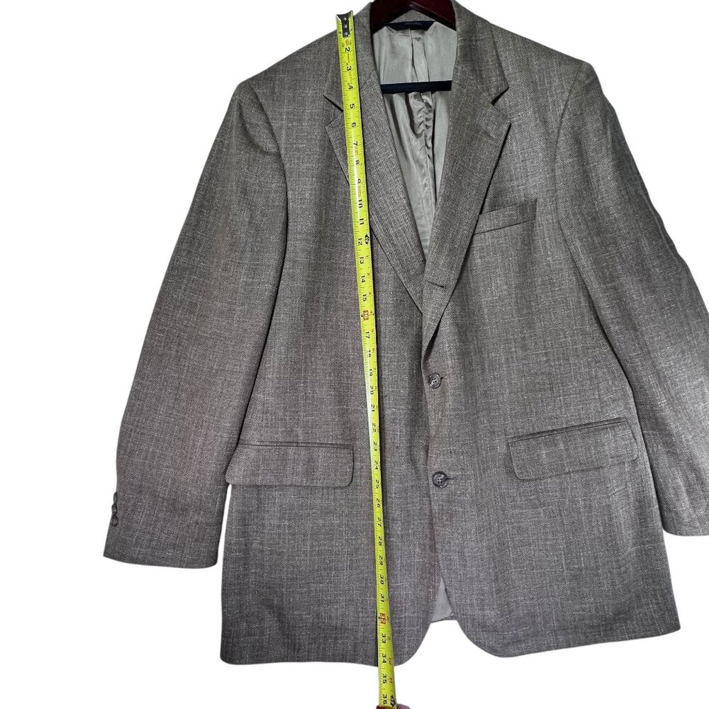 Brooks Brothers Mens Tan Brown Silk Wool Linen 2 Button Blazer Jacket 42L - Picture 10 of 11
